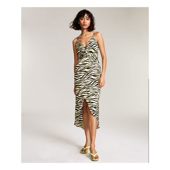 BAR III Dresses & Skirts - BAR III Womens Twist Front Hi-Lo Hem Lined Spaghetti Strap Midi Faux Wrap Dress